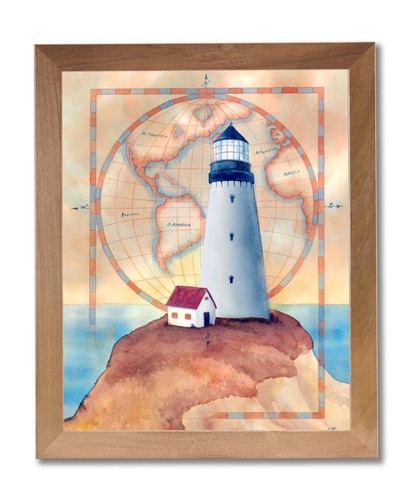 Lighthouse ocean lake - lighthouse, map
