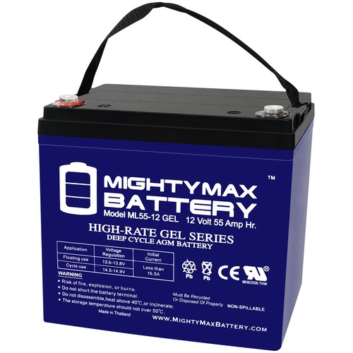 Mighty max 12v 55ah gel - 12v,