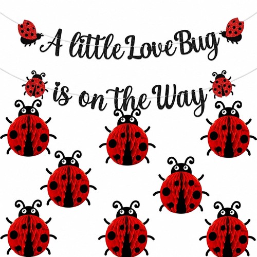 Blue ladybug baby shower - ladybug,