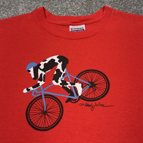 Vintage cow cycling - cow, men