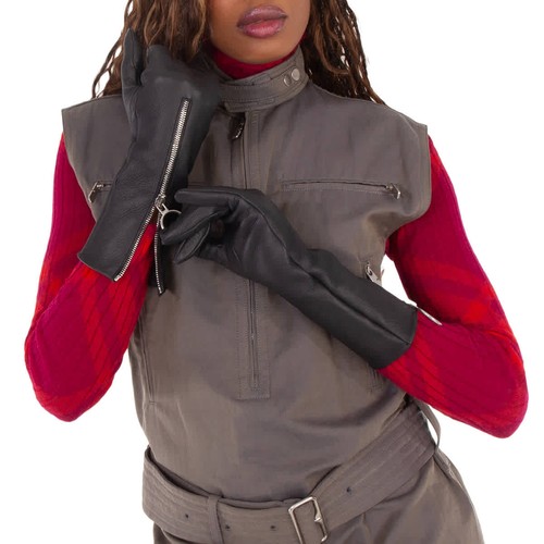 Burberry leather zip gloves - burberry,