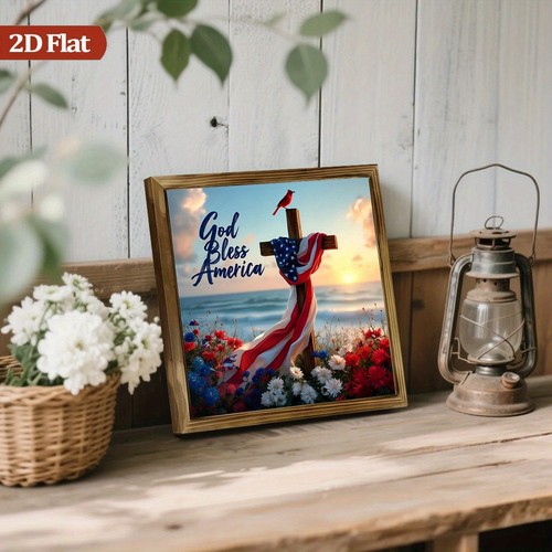 Rustic god bless america cross - rustic,