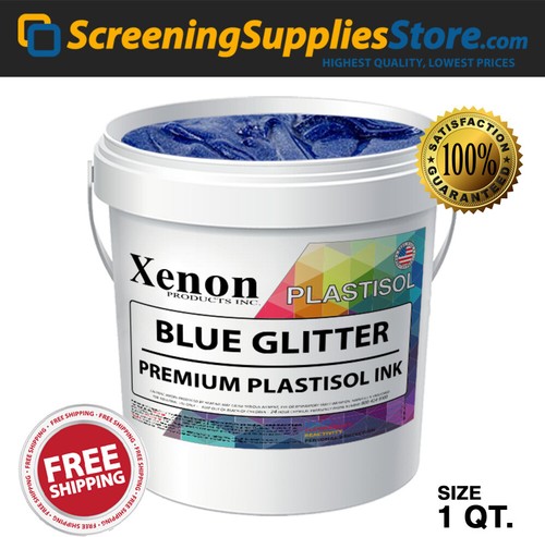 Xenon blue glitter - glitter, plastisol