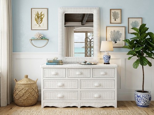 Savannah white wicker rattan - white,