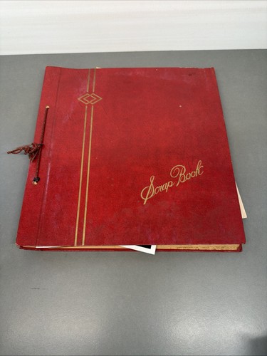 Antique scrap book black - w/, &