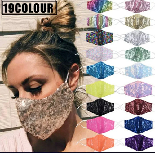 Face mask adult - face, rhinestone