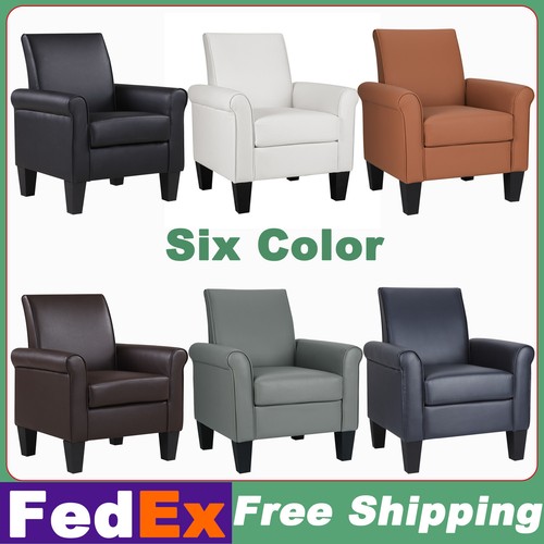 Faux leather accent armchair - faux,