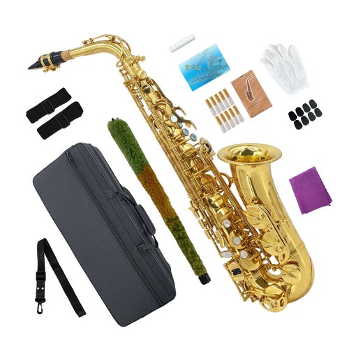 Golden alto saxophone - golden, flat