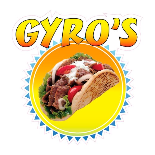 Food truck decals gyro - truck, style
