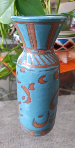 Beautiful teal vase - teal, pottery