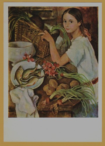 1966 cute girl with vegetables - 1966,