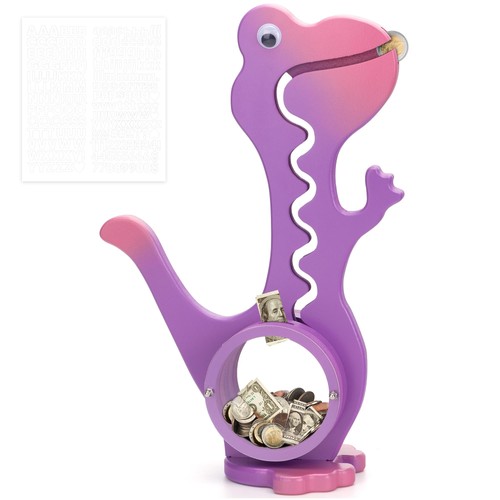 Wooden dinosaur piggy - dinosaur, bank