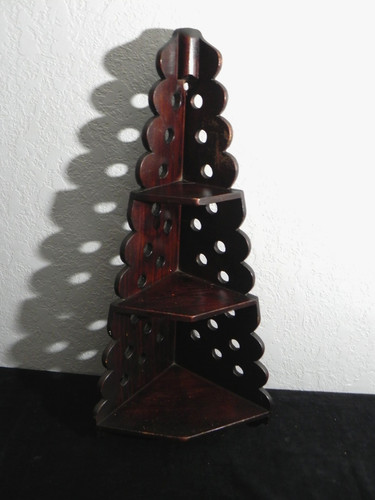 Vintage dark wood tier - dark, 3
