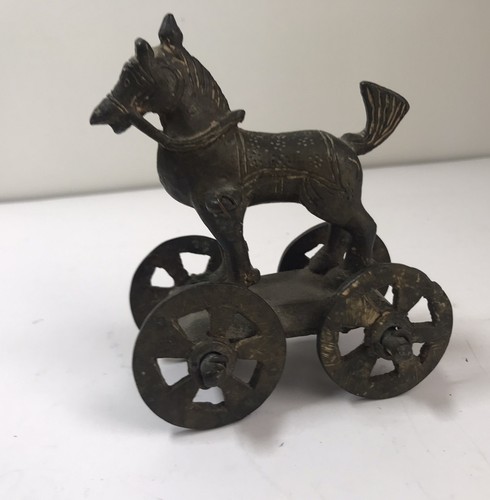 Antique heavy metal toy horse - ,
