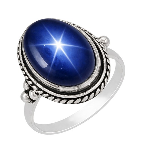 Blue lindy star ring - ring, 925