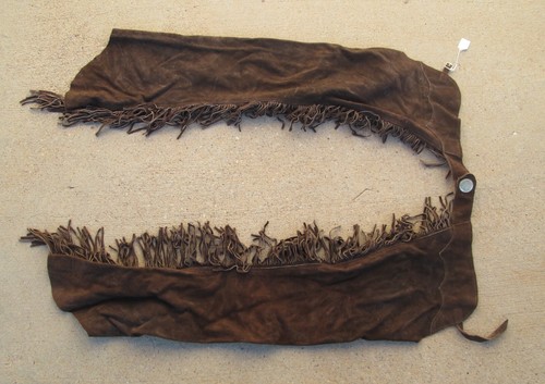 Fringe brown leather suede - fringe,
