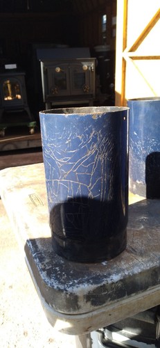 Blue enamel stove pipe - blue,