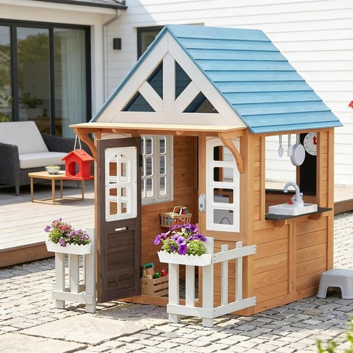 Wooden kids playhouse - wooden,