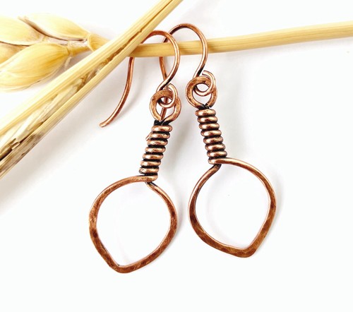 Leaf dangle earrings handmade - dangle,