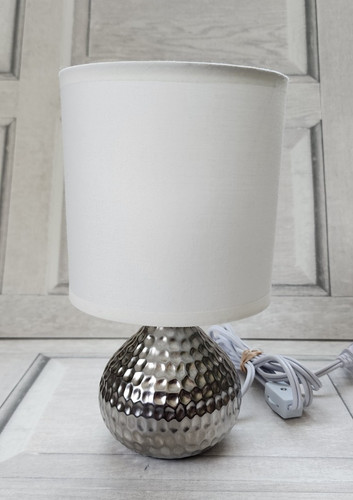 Small lamp silver hammered