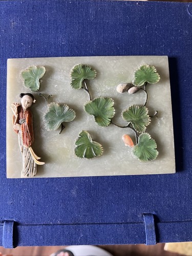 Antique chinese inlaid jade - inlaid,
