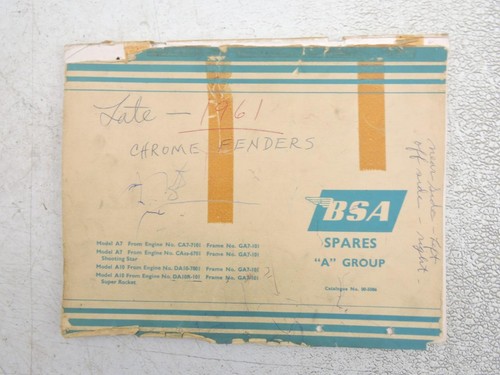 Late 1961 bsa - late, a7