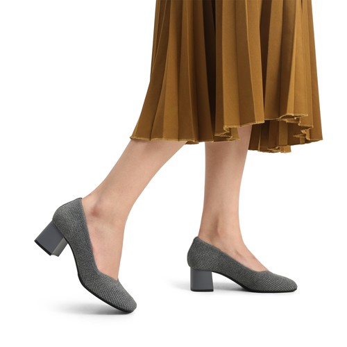 Women pumps knit low block - pumps,