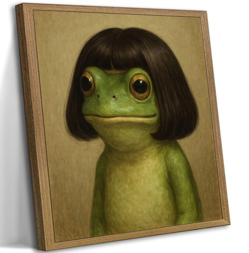 Framed funny frog portrait - funny,