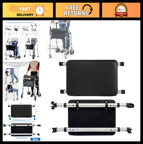 Adjustable folding walker seat - adjustable,