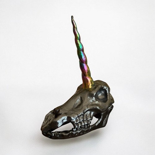 Novelty black plastic unicorn - novelty,