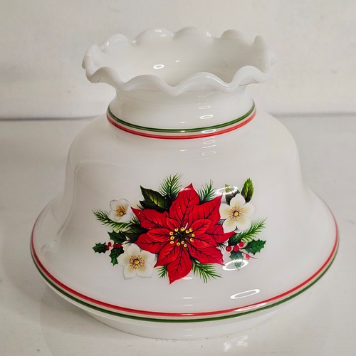 Vintage poinsettia milk glass - vintage,