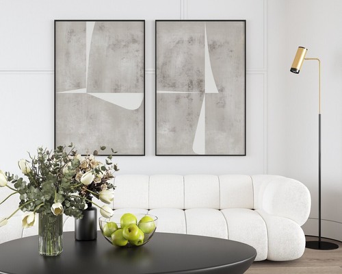 Neutral abstract art set - art,