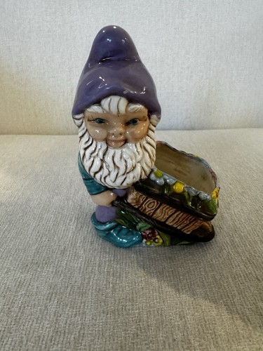 Vintage ceramic garden gnome - vintage,