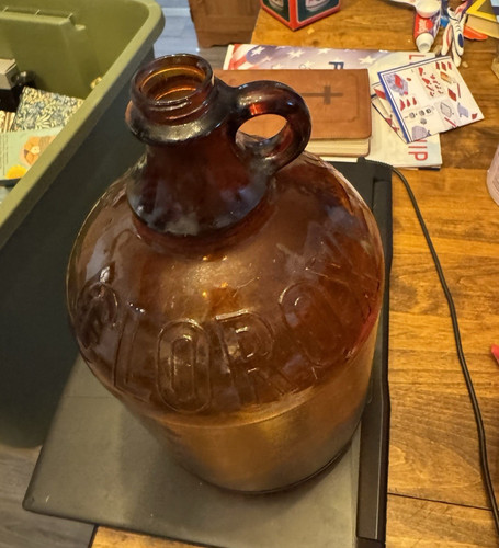 Amber brown glass gallon - glass, 1