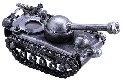 Tank hand crafted recycled - hand,
