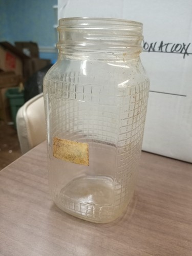 Vintage clear glass square - clear,