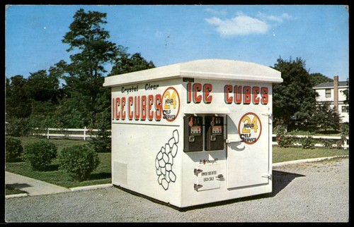 Vintage postcard ice cube - ice,