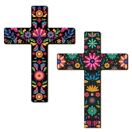 Pcs floral cross wall - 2,