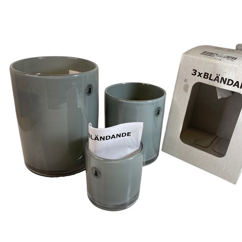 Ikea gray glass candle - glass,