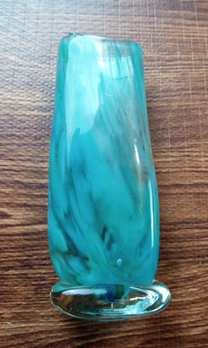 Turquoise rectangular vase - vase, 8