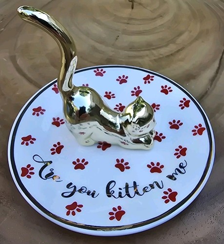 Kitten ring jewelry holder - ring, &