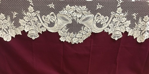 Ivory lace mantel - 96", x