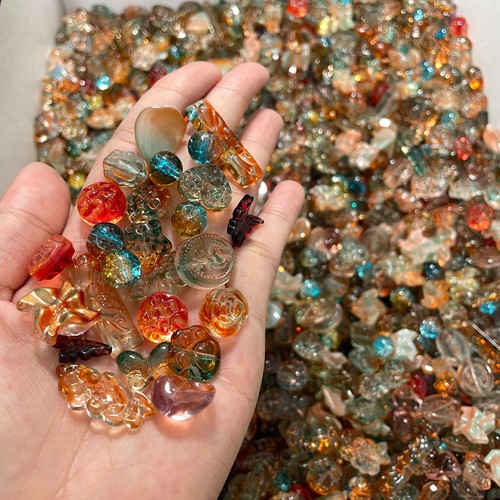 100g iridescent glass - 100g, beads