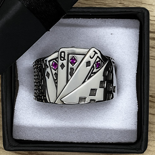 Mens silver plated ring - silver,