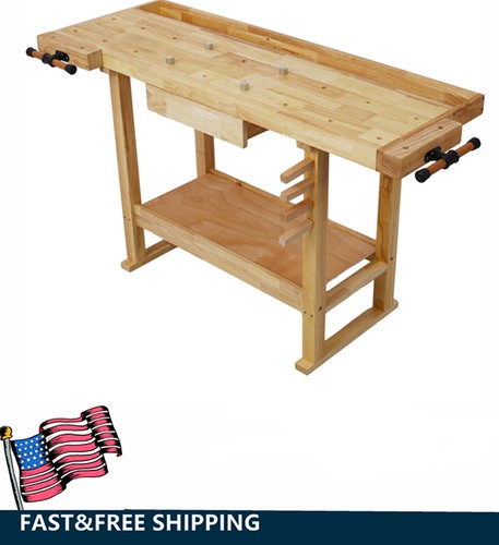 Wood workbench w - 55", w/drawer