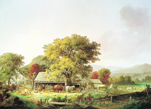 Spring farm yard barns - spring,