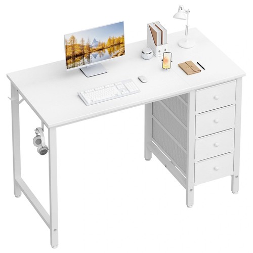 Small white desk - white, with