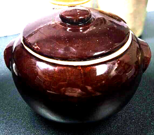 Brown bean pot - lid, 2