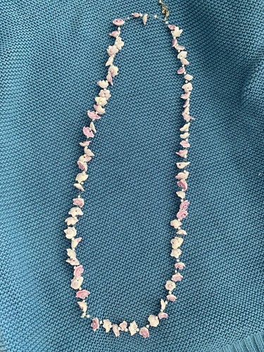 Purple shell necklace long - purple,
