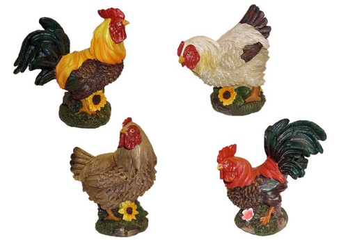 Cute chicken figurines - chicken,